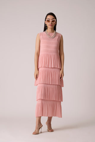 Nadia Tier Dress - Peach Pink