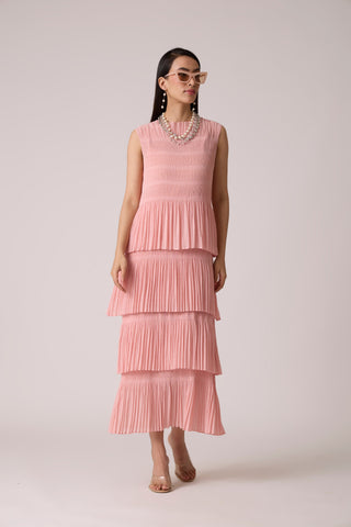 Nadia Tier Dress - Peach Pink