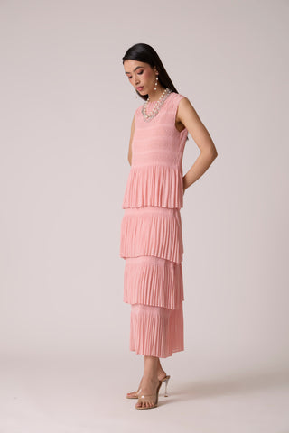 Nadia Tier Dress - Peach Pink