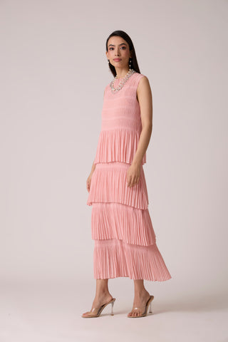 Nadia Tier Dress - Peach Pink