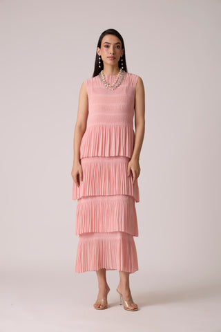 Nadia Tier Dress - Peach Pink