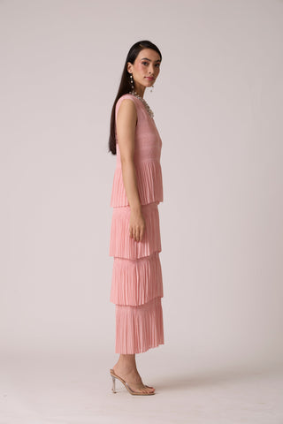 Nadia Tier Dress - Peach Pink