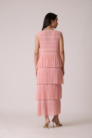 Nadia Tier Dress - Peach Pink