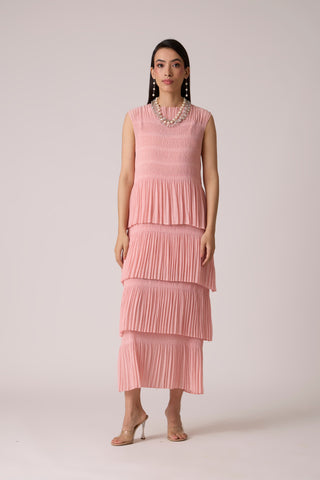 Nadia Tier Dress - Peach Pink