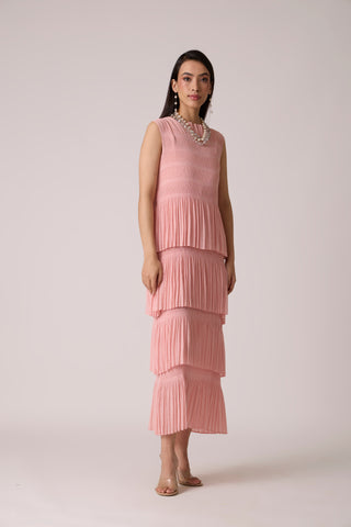 Nadia Tier Dress - Peach Pink