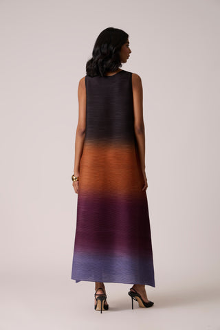 Lyria Ombre Dress - Rust & Purple