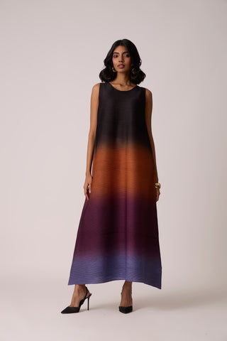 Lyria Ombre Dress - Rust & Purple