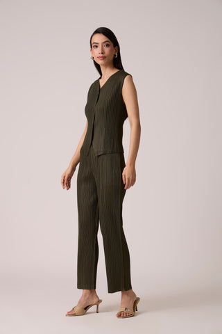 Aimee Vest Set - Army Green