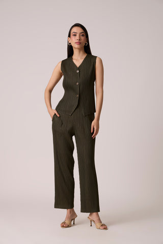 Aimee Vest Set - Army Green