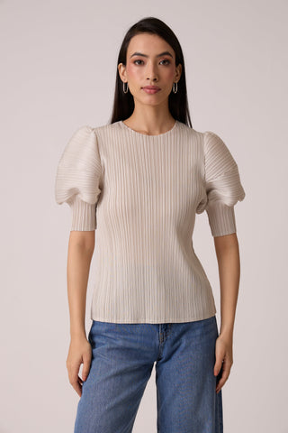 Delphine Top - Sand Ivory