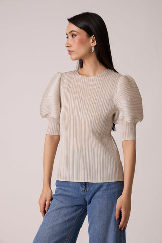 Delphine Top - Sand Ivory