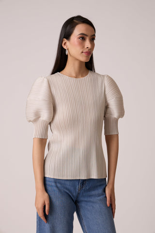 Delphine Top - Sand Ivory