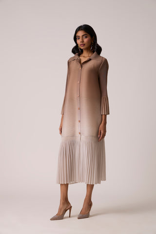 Betsy Shirt Dress - Ombre Mocha