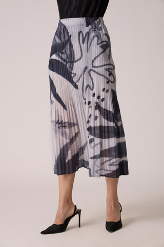 Livia Print Skirt - Monochrome