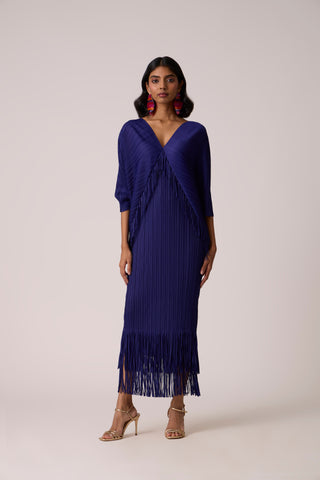 Blake Fringe Maxi Dress - Deep Blue