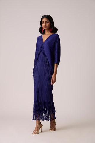 Blake Fringe Maxi Dress - Deep Blue