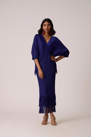 Blake Fringe Maxi Dress - Deep Blue