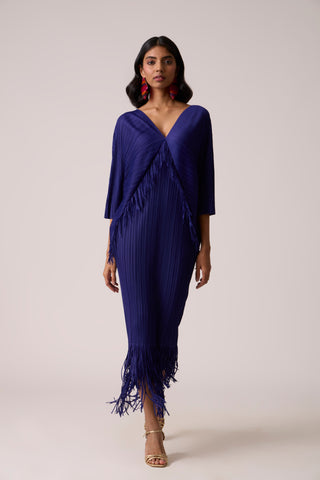 Blake Fringe Maxi Dress - Deep Blue