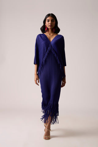 Blake Fringe Maxi Dress - Deep Blue