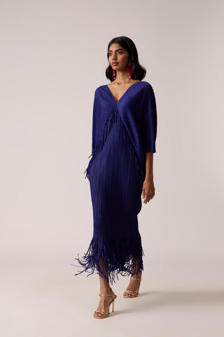 Blake Fringe Maxi Dress - Deep Blue