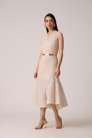 Tulip Overlay Dress - Off White