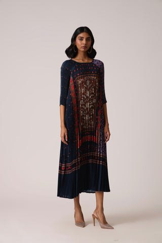 Enya Maxi Print Dress - Navy