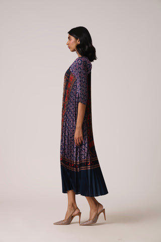 Enya Maxi Print Dress - Navy