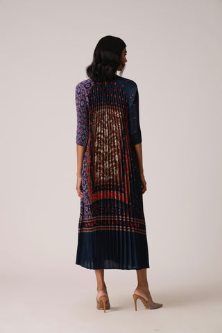 Enya Maxi Print Dress - Navy