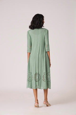 Leontine Cutwork Dress - Mint Green