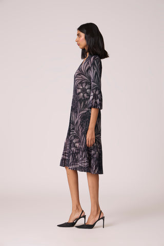 Reene Print Dress - Black