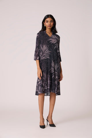 Reene Print Dress - Black