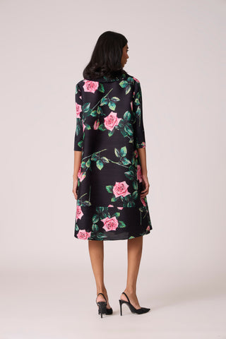 Rory Rose Print Dress - Black