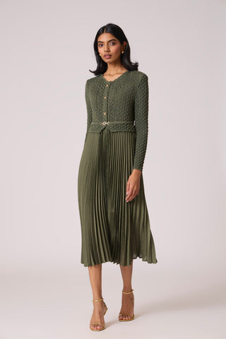 Laurel Crush Dress - Olive Green