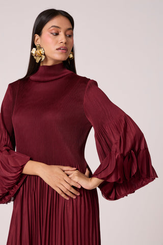 Ariane Fringe Maxi Dress - Maroon