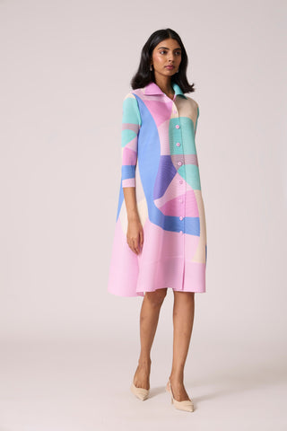 Rory Abstract Print Dress - Pink