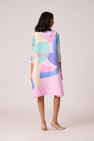 Rory Abstract Print Dress - Pink