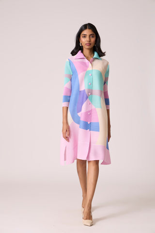 Rory Abstract Print Dress - Pink