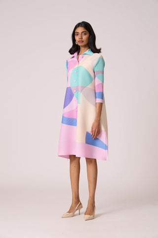 Rory Abstract Print Dress - Pink