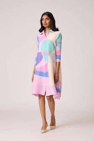 Rory Abstract Print Dress - Pink