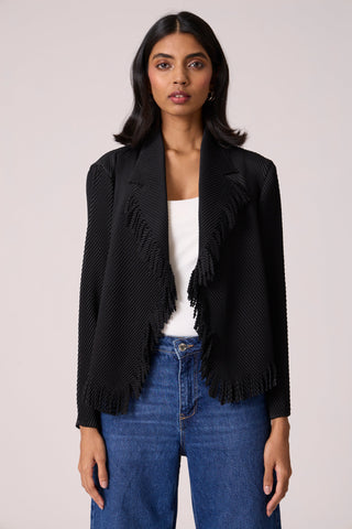 Emilia Fringe Overlay - Black