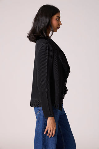 Emilia Fringe Overlay - Black