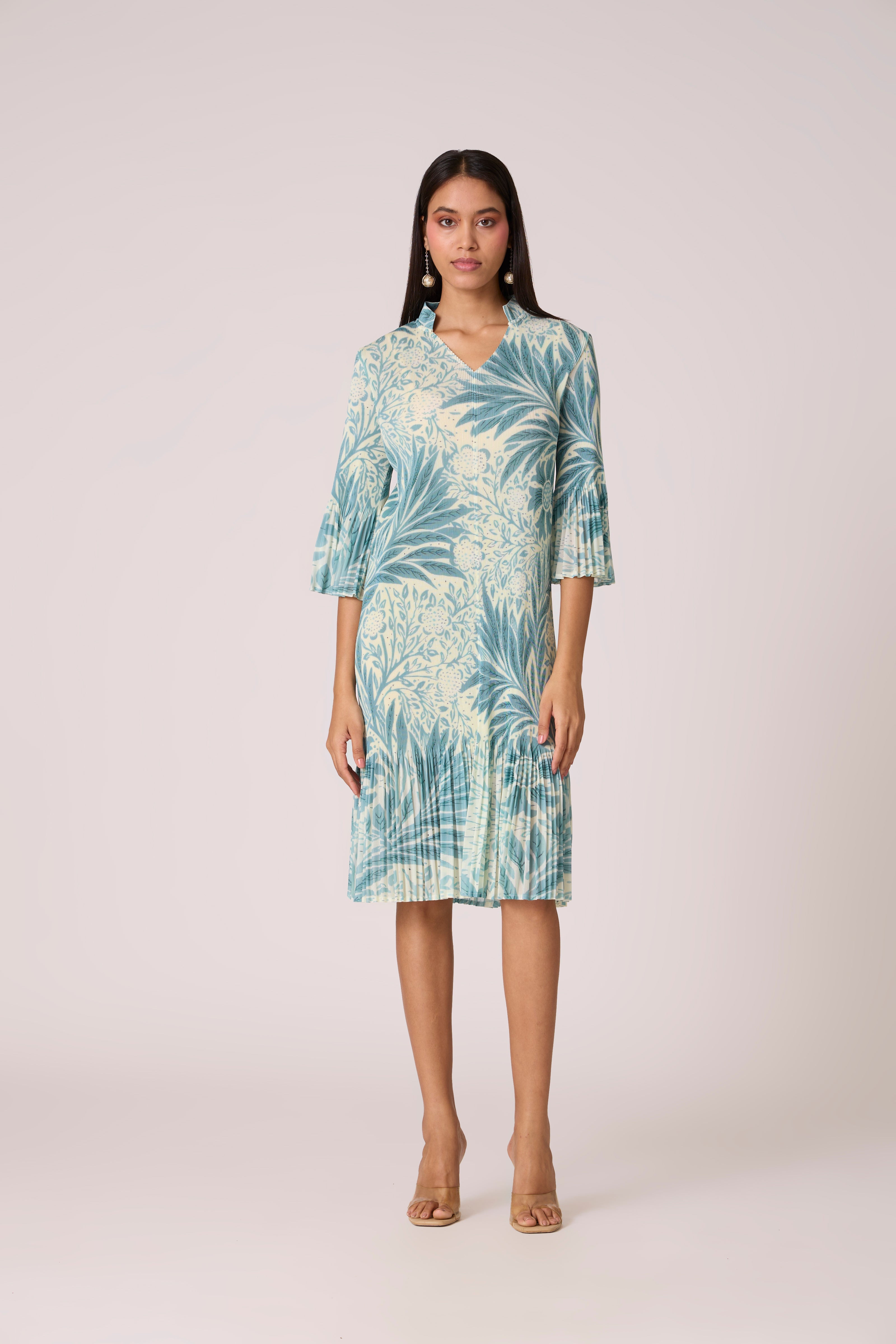 Reene Print Dress - Pistachio Green Scarlet Sage Global Reene Print Dress - Pistachio Green Scarlet Sage Global