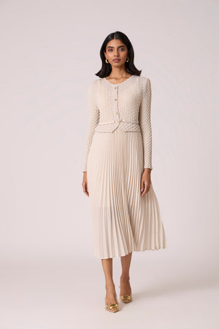 Laurel Crush Dress - Sand Beige