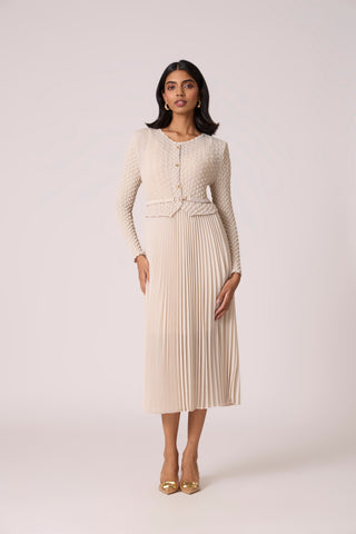 Laurel Crush Dress - Sand Beige