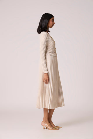 Laurel Crush Dress - Sand Beige
