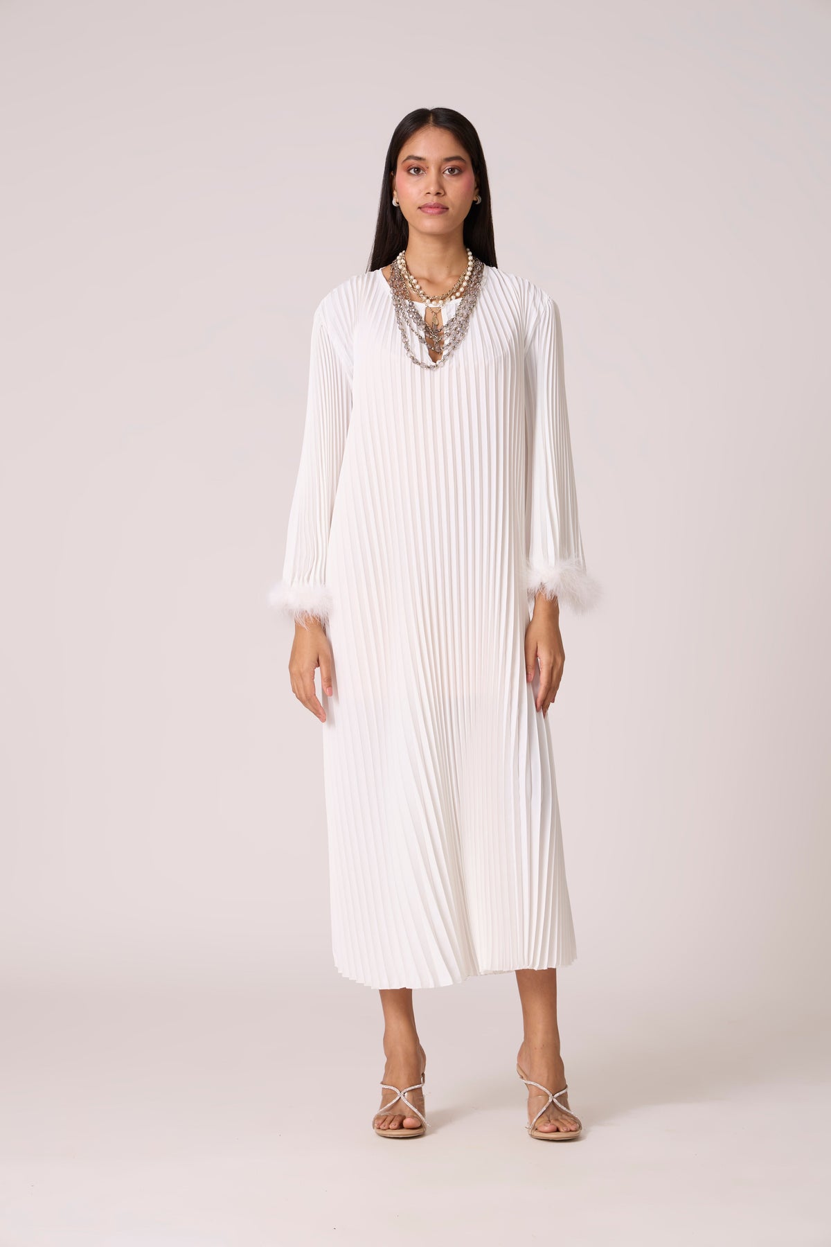 Cayla Kaftan Dress - White