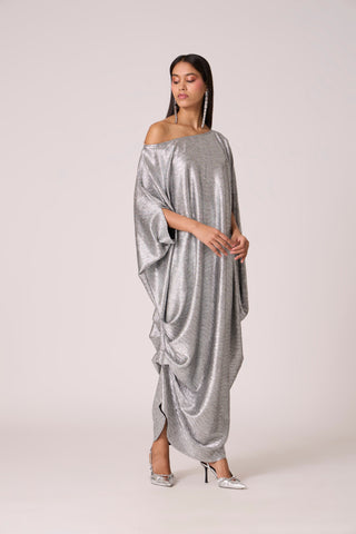 Ophelia Dress - Textured Metallic Silver