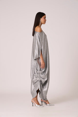 Ophelia Dress - Textured Metallic Silver