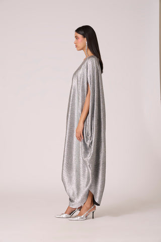 Ophelia Dress - Textured Metallic Silver