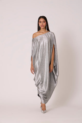 Ophelia Dress - Textured Metallic Silver